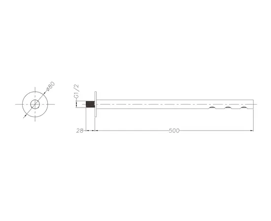 Mobi horizon slim nickel brushed deszczownica ścienna