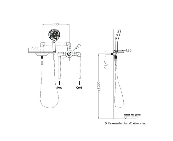 Mobi horizon archive copper brushed bateria natryskowa z wylewką