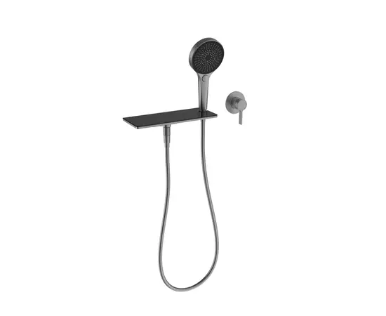 Mobi horizon archive gunmetal brushed bateria natryskowa z wylewką