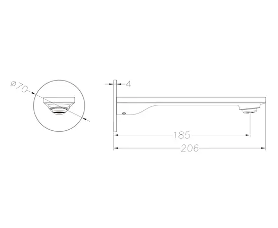Mobi horizon nickel brushed wylewka wannowa