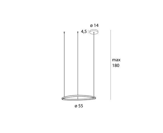 Maxlight p0661d lampa wisząca cayenne 60cm brushed black