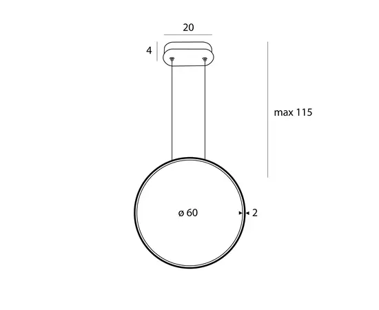 Maxlight p0651 lampa wisząca visual ver biała 60cm 22w ip44
