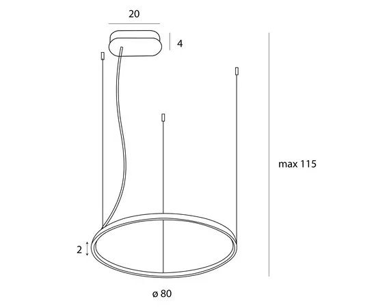 Maxlight p0657 lampa wisząca visual hor biała 80cm 28w ip44