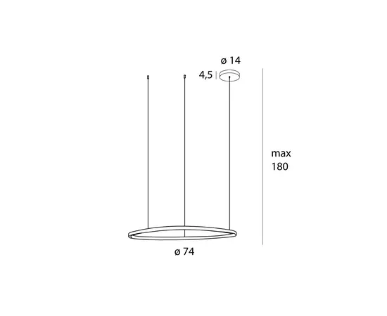 Maxlight p0662d lampa wisząca cayenne 80cm brushed black