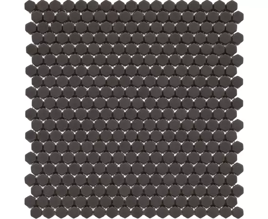 mozaika w drobne czarne heksagony