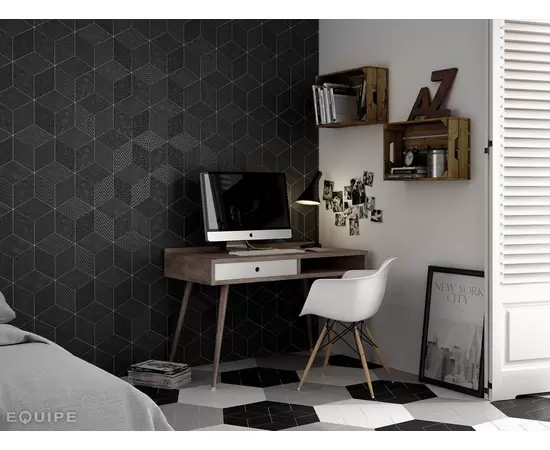 Equipe Rhombus BLACK  14x24 płytka gresowa matowa