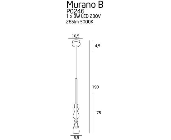 MAXLIGHT Murano B P0246 lampa wisząca DARMOWA WYSYŁKA W 24h