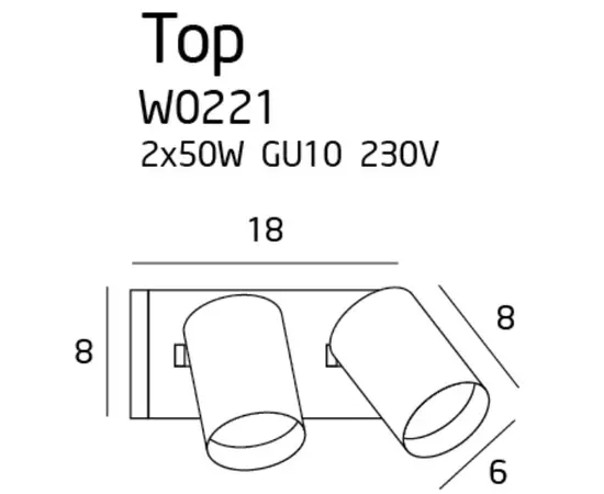 MAXLIGHT Top 2 W0221 Kinkiet czarny DARMOWA WYSYŁKA W 24h